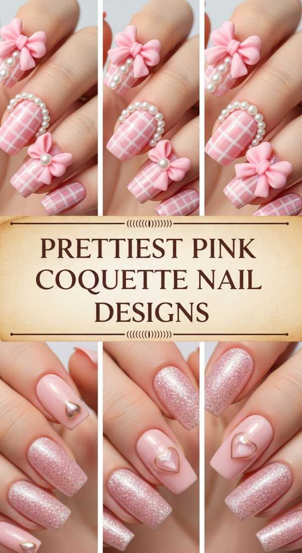 Prettiest Pink Coquette Nail Designs 69ee4081439b9