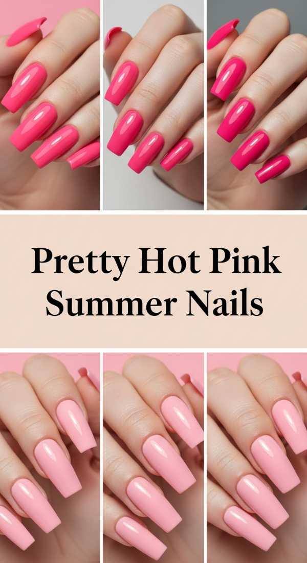 Pretty Hot Pink Summer Nails 69e905c07d4e9