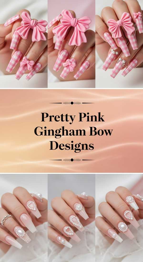 Pretty Pink Gingham Bow Designs 69f32b6ee5511
