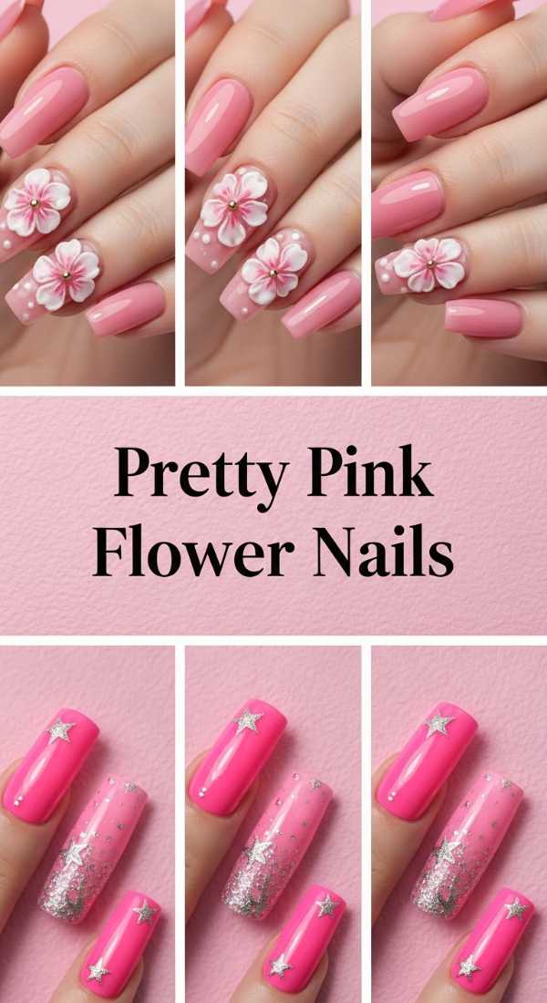 Pretty Pink Spring Flower Nails 69ef3acd85117