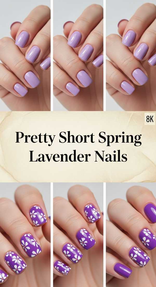Pretty Short Spring Lavender Nails 69e5f3dd677cc