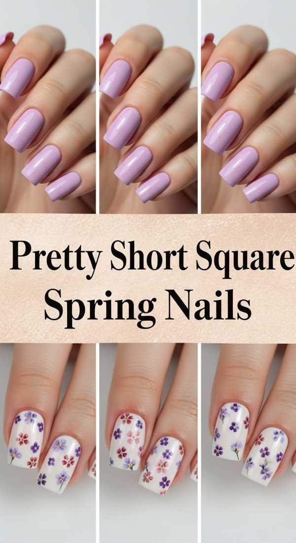 Pretty Short Square Spring Nails 69f32b675027c
