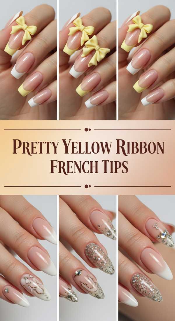 Pretty Yellow Ribbon French Tips 69e4e4a37147c