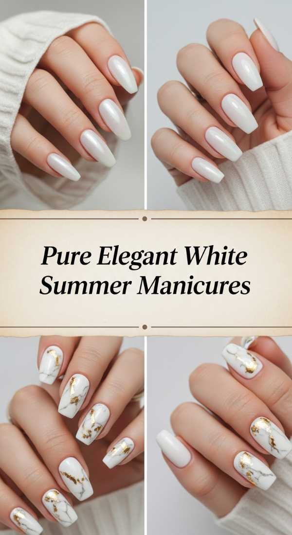 Pure Elegant White Summer Manicures 69ee5926363b1