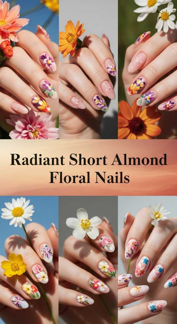 Radiant Short Almond Floral Nails 69f24a60396bb