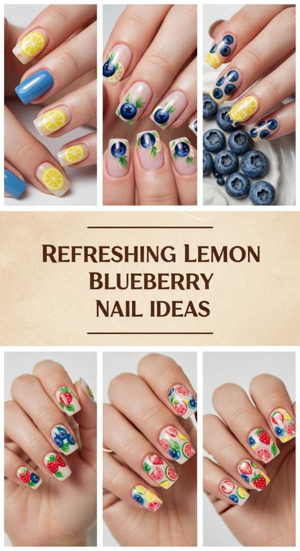 Refreshing Lemon Blueberry Nail Ideas 69f2494b1a594