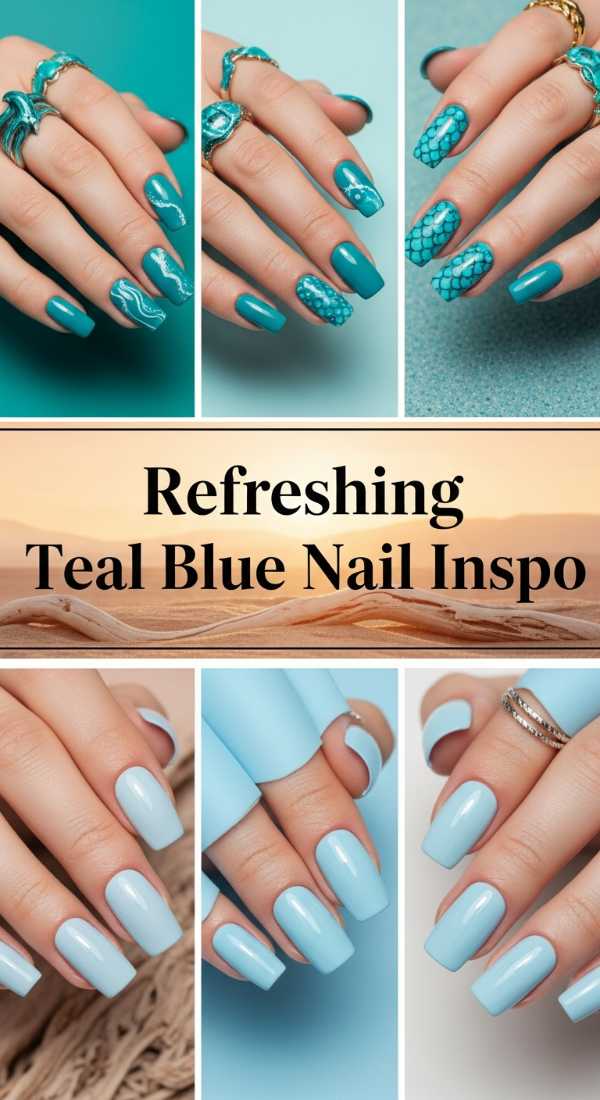 Refreshing Teal Blue Nail Inspo 69e905c0e2b5a