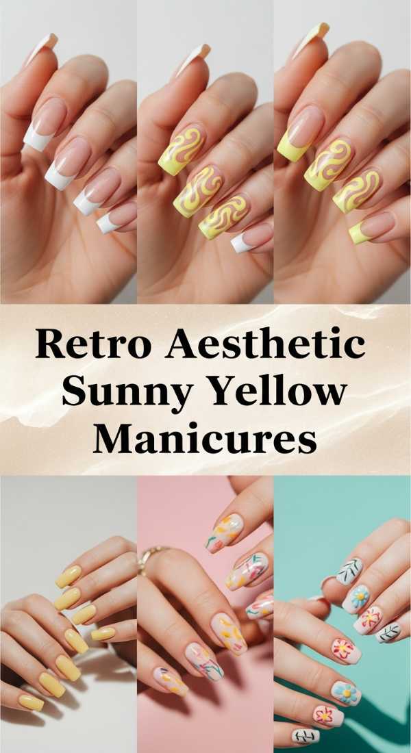 Retro Aesthetic Sunny Yellow Manicures 69ecf88a48ad9