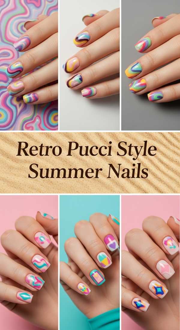 Retro Pucci Style Summer Nails 69ee40a2b0409