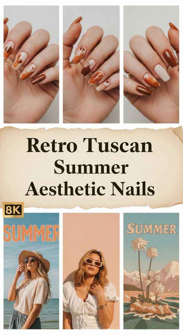 Retro Tuscan Summer Aesthetic Nails 69f0ca35e480d