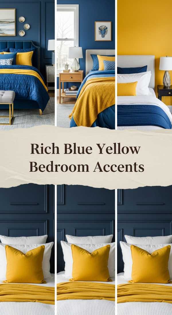 Rich Blue Yellow Bedroom Accents 69e777ab2c217