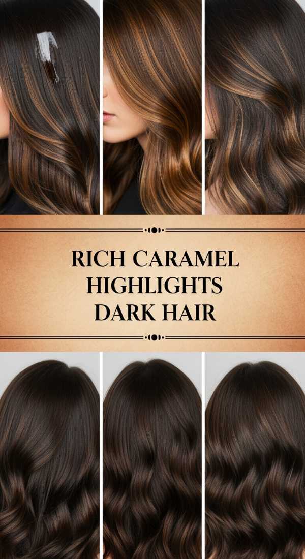 Rich Caramel Highlights Dark Hair 69f261c392680