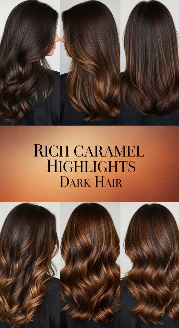 Rich Caramel Highlights Dark Hair 69f262ddd5f73