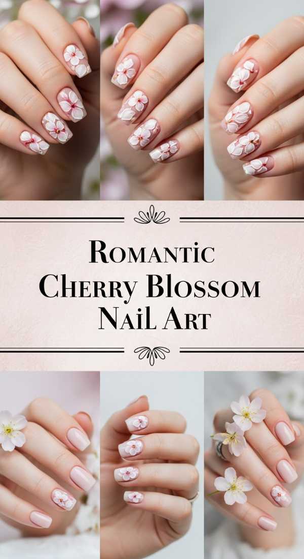 Romantic Cherry Blossom Nail Art 69f0cc3579747