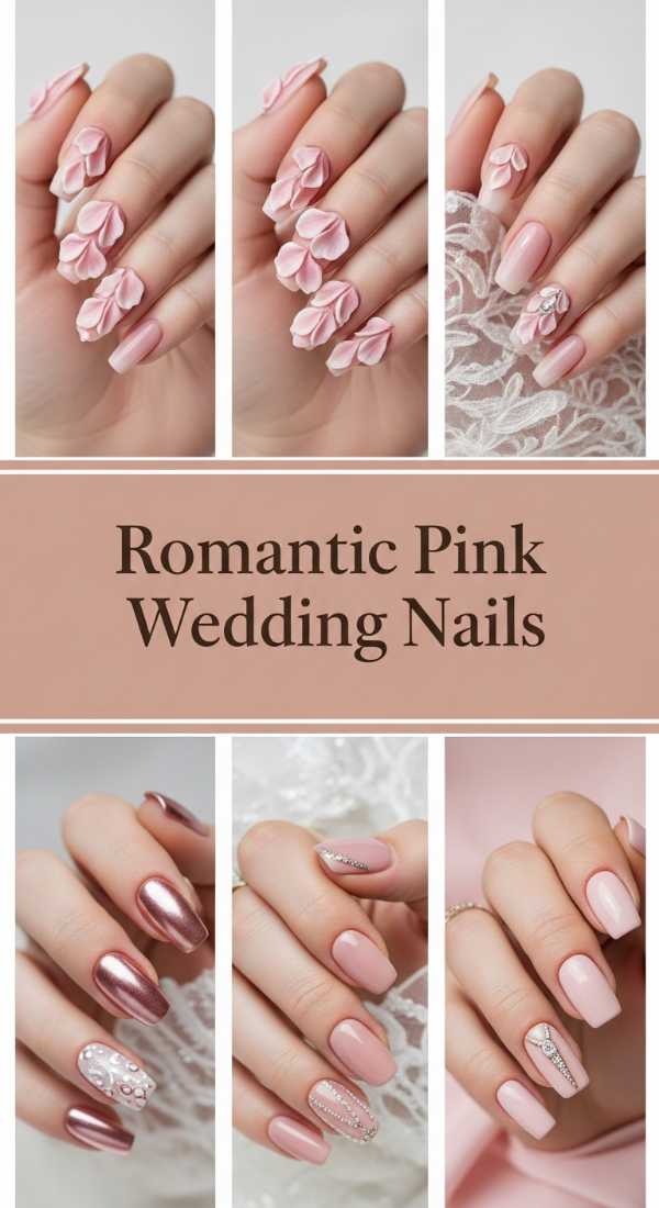 Romantic Pink Wedding Nails