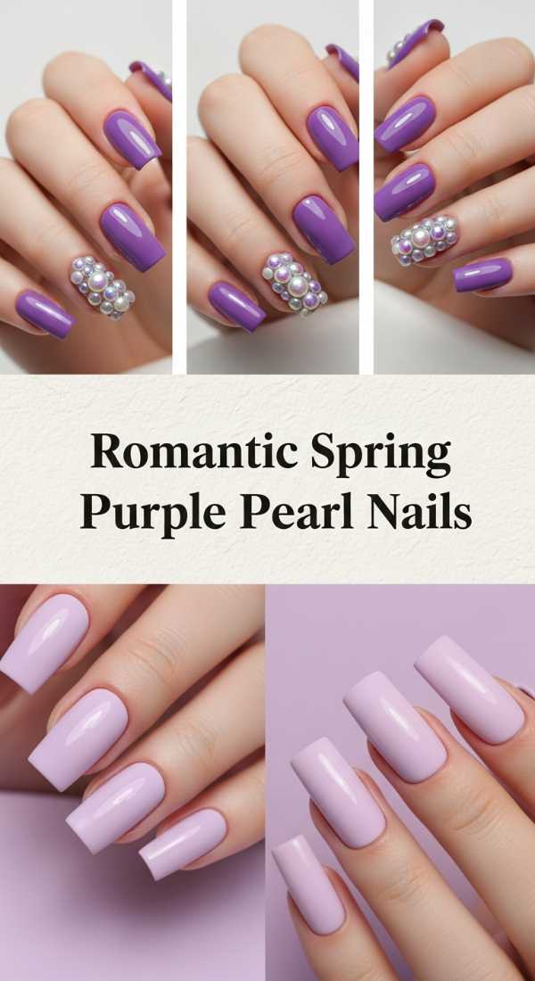 Romantic Spring Purple Pearl Nails 69f24a750ad75