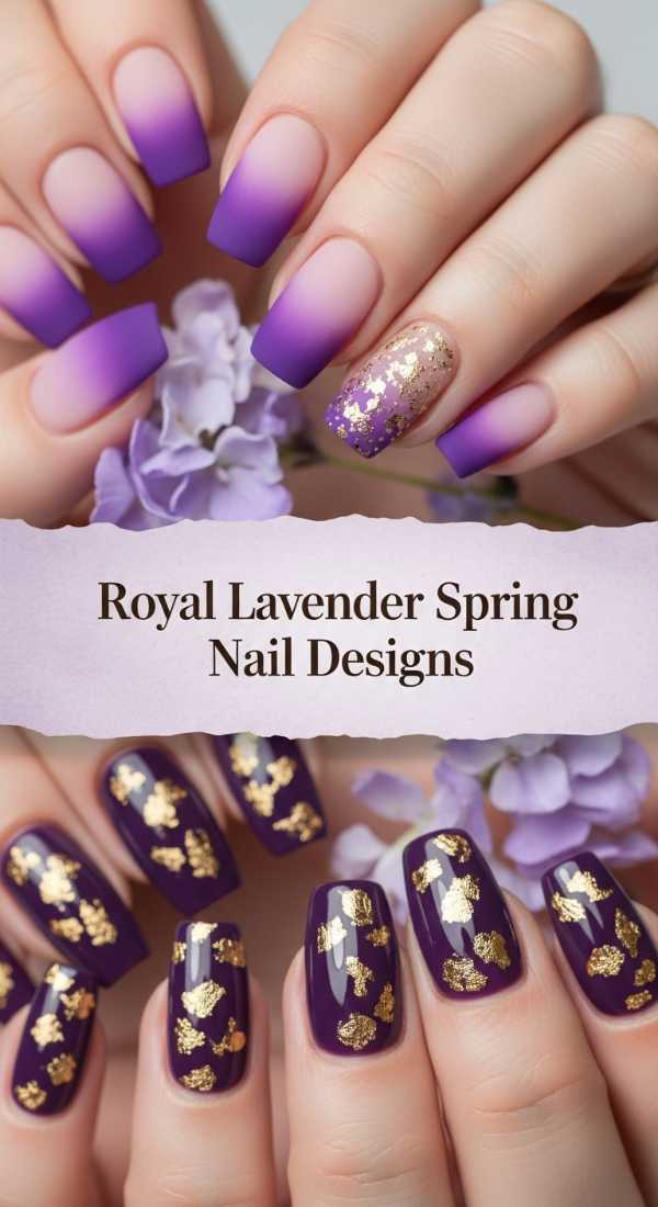 Royal Lavender Spring Nail Designs