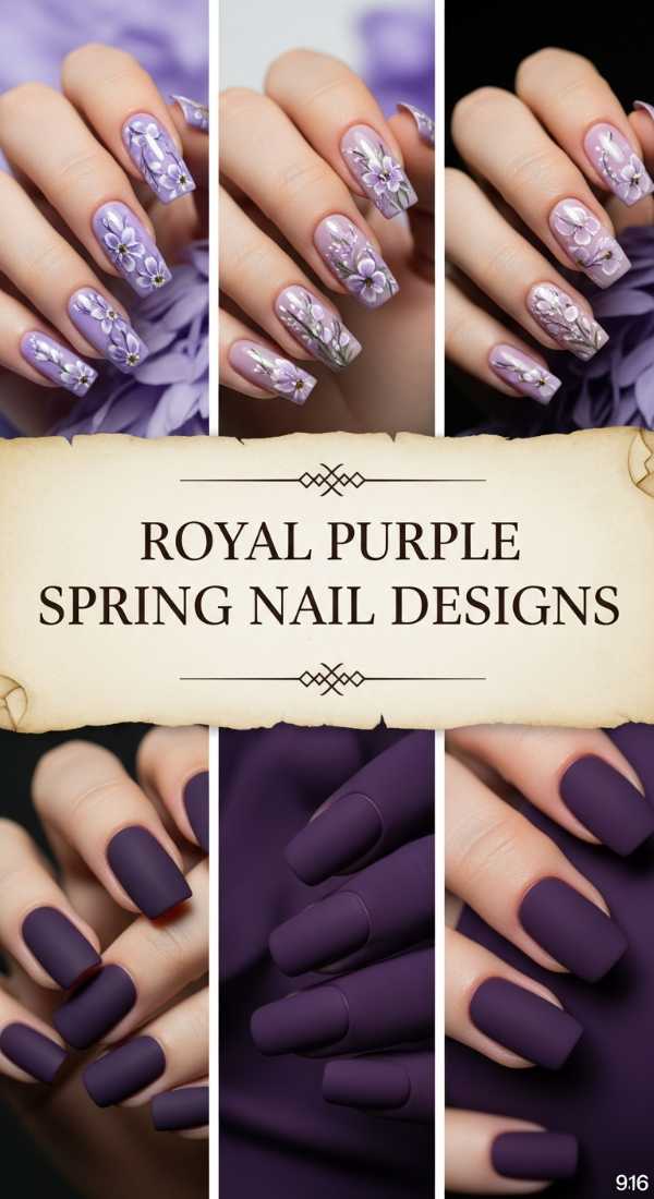 Royal Purple Spring Nail Designs