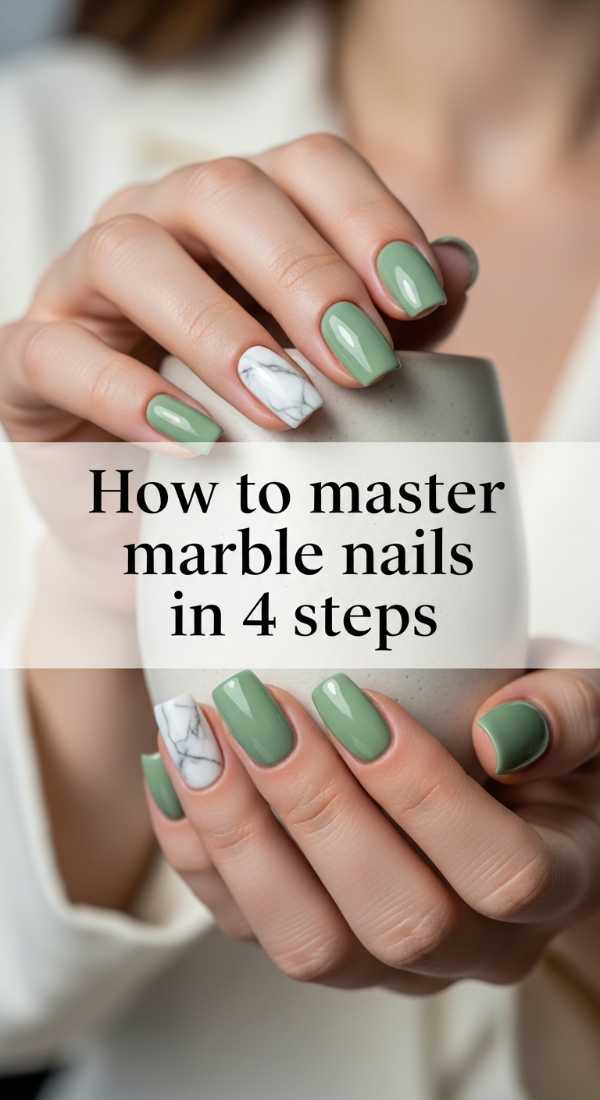 Sage Green Square Marble Nails 69eba3bb3ecb7