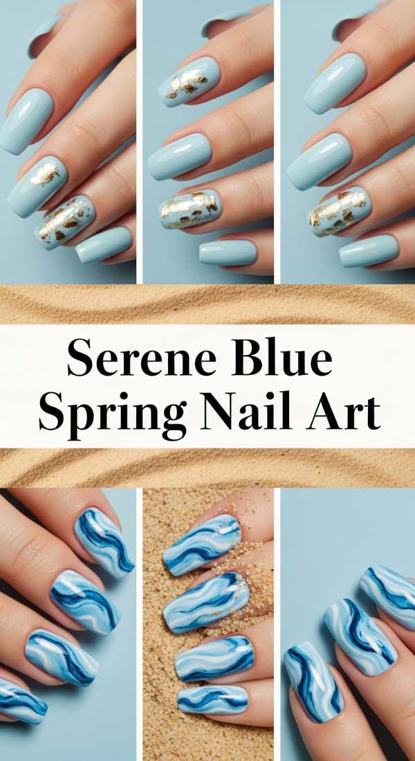 Serene Blue Spring Nail Art 69df1ba351e4c