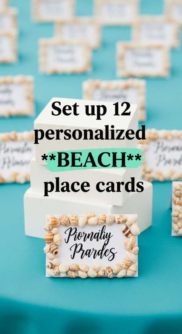 Set Up 12 Personalized Beach Place Cards 69e9fe76d3d12