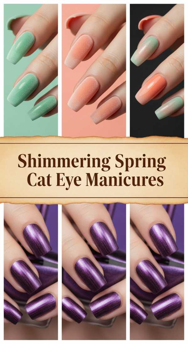 Shimmering Spring Cat Eye Manicures