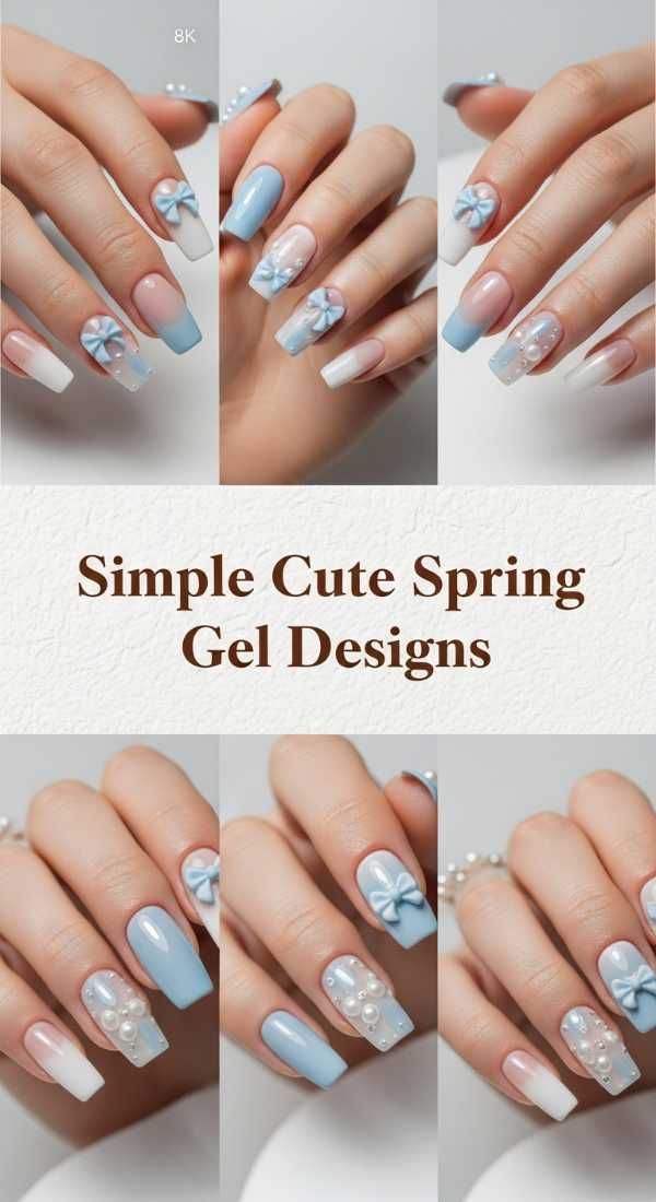 Simple Cute Spring Gel Designs