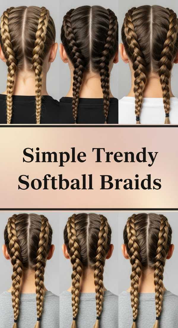 Simple Trendy Softball Braids 69eb967545d8d