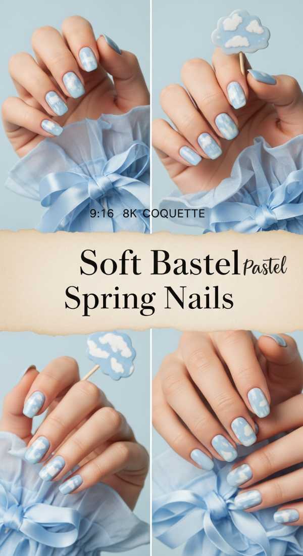 Soft Blue Pastel Spring Nails 69e4e4959e207