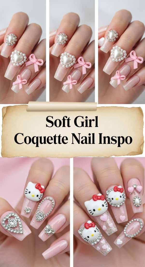 Soft Girl Coquette Nail Inspo 69ee408ca5439