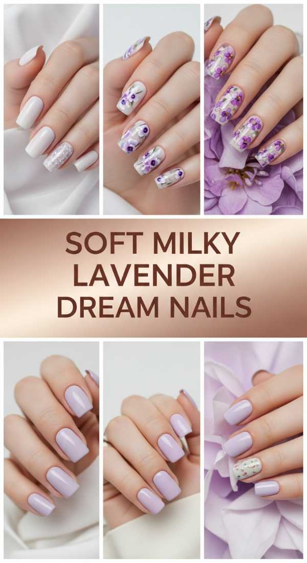 Soft Milky Lavender Dream Nails 69ee409ad605c