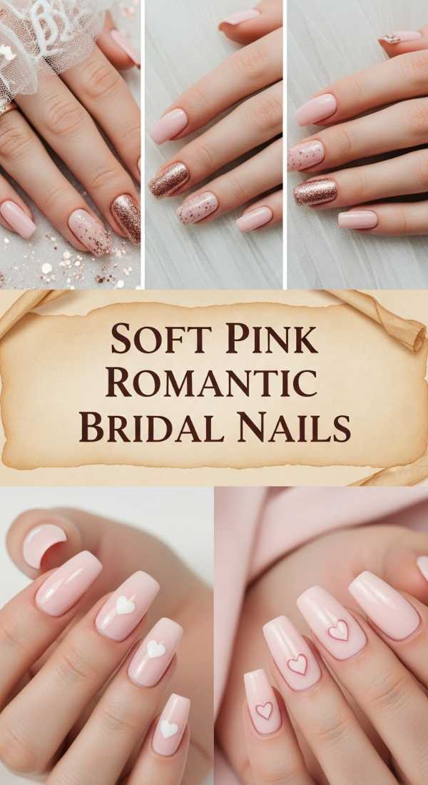 Soft Pink Romantic Bridal Nails 69e651861fb70