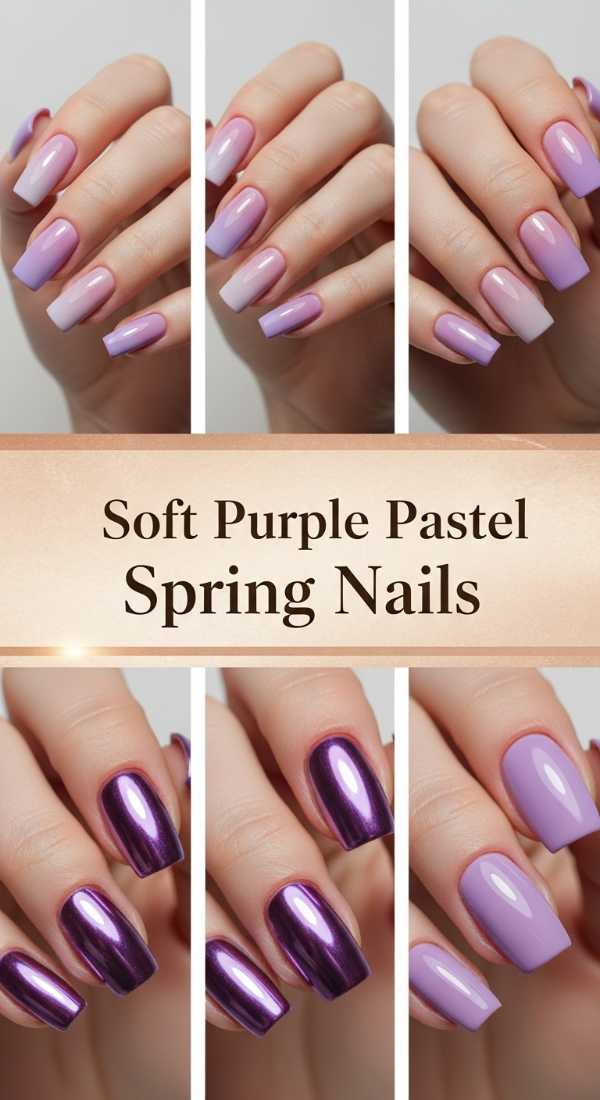 Future Florals & Neon Pastels: The Spring 2026 Nail Aesthetic Blueprint Soft Purple Pastel Spring Nails 69df3aca7c61e