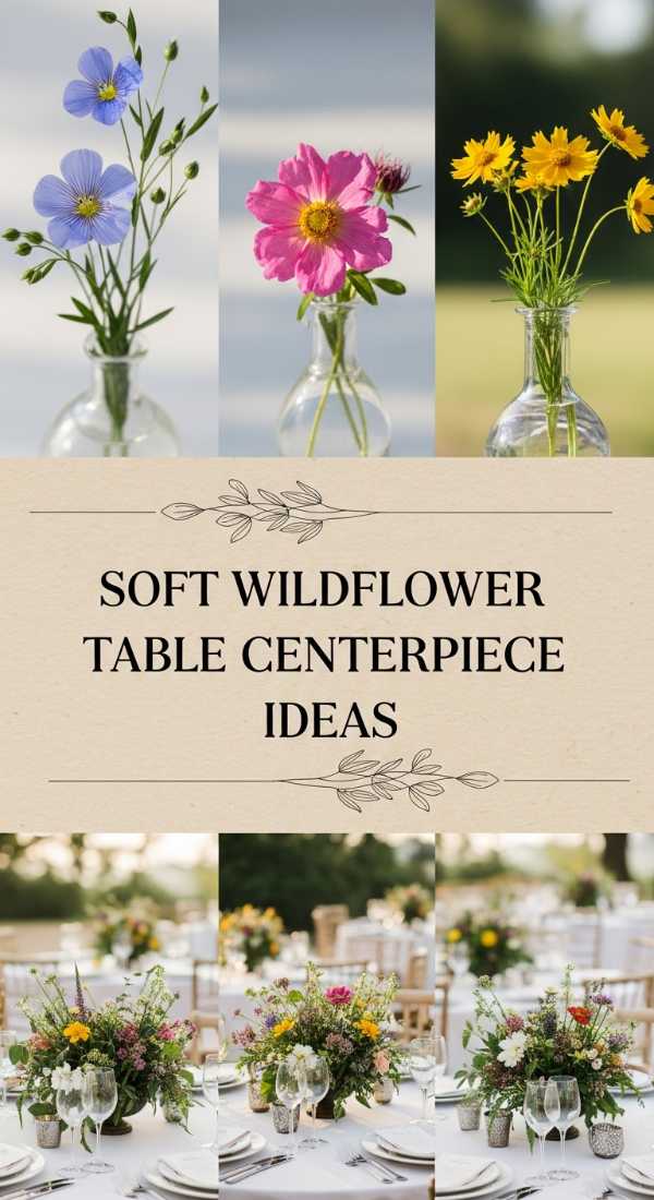 Soft Wildflower Table Centerpiece Ideas 69e777b6c7f84