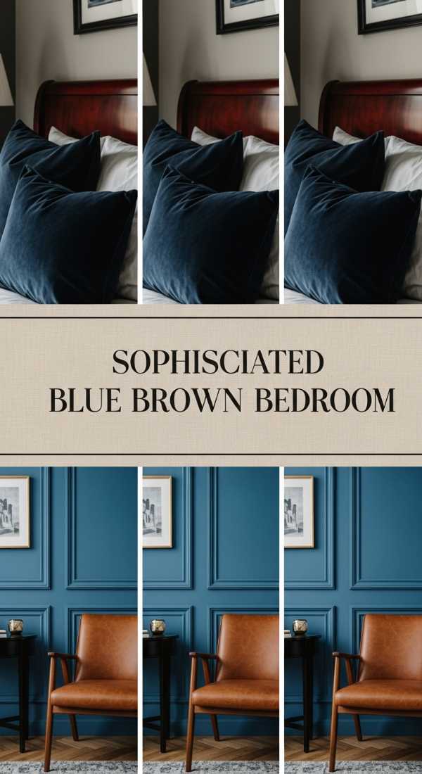 Sophisticated Blue Brown Bedroom 69ea60bc0f9c4