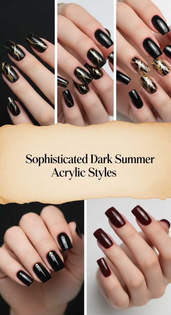 Sophisticated Dark Summer Acrylic Styles 69ece5a5e87d6