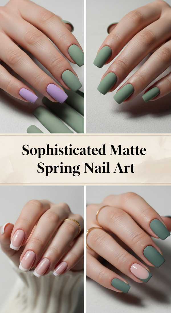 Sophisticated Matte Spring Nail Art 69f24a8b61724