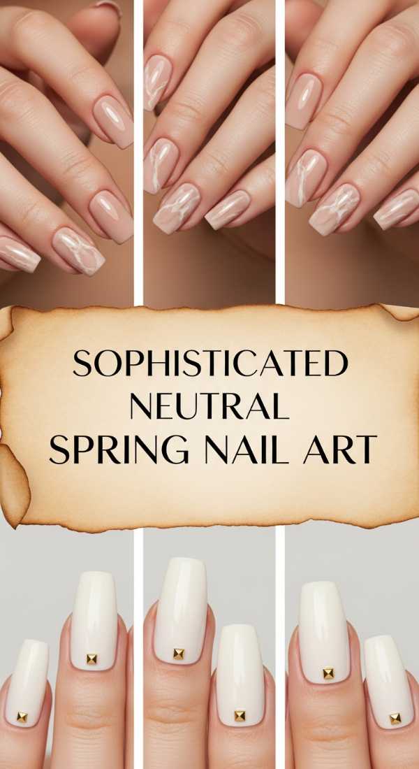 Sophisticated Neutral Spring Nail Art