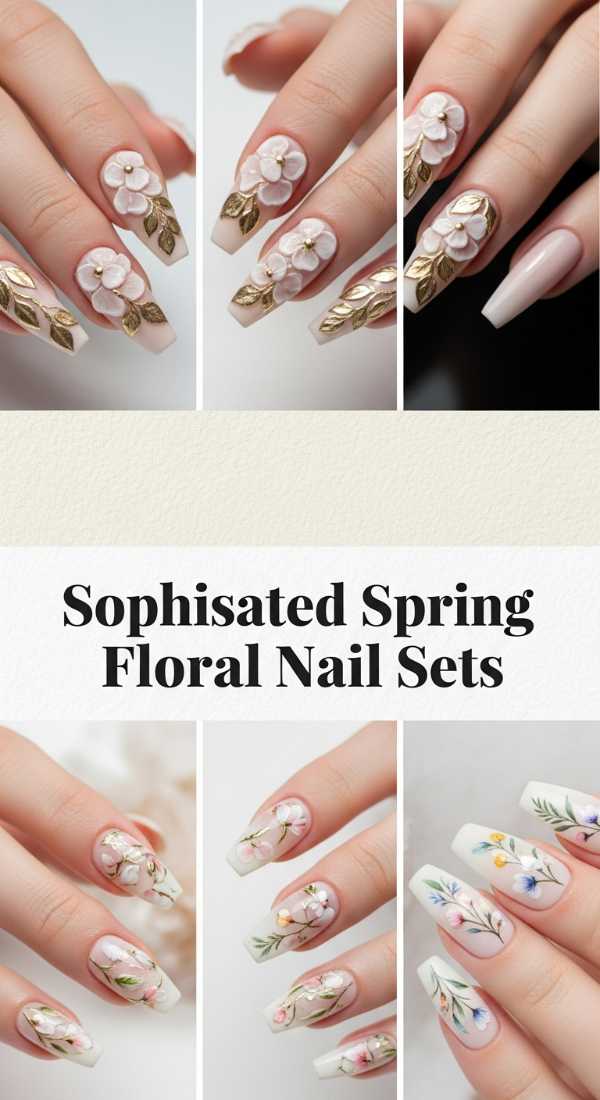 Sophisticated Spring Floral Nail Sets