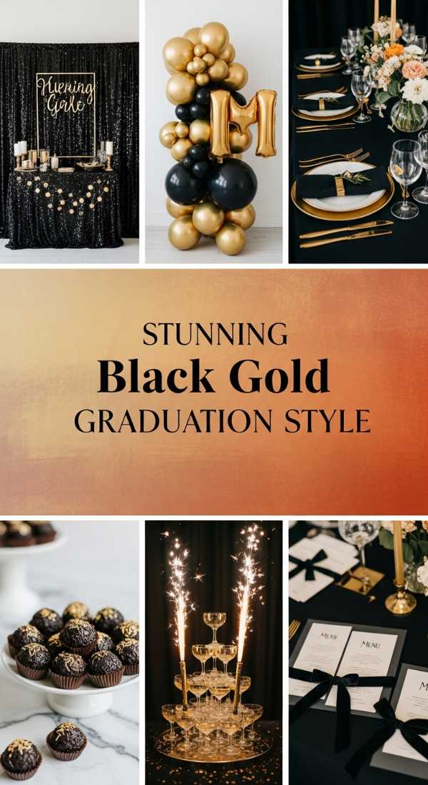 Stunning Black Gold Graduation Style 69df23506feee