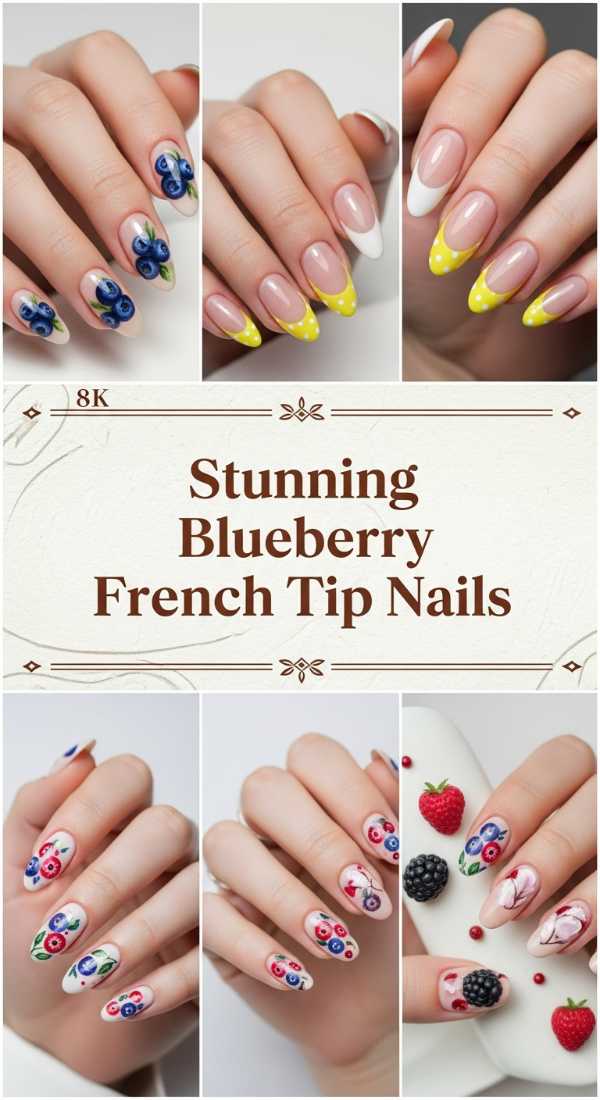Stunning Blueberry French Tip Nails 69f0ca5e96c85