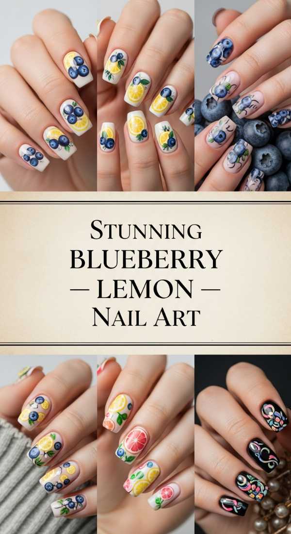Stunning Blueberry Lemon Nail Art 69ecf73ba2e06