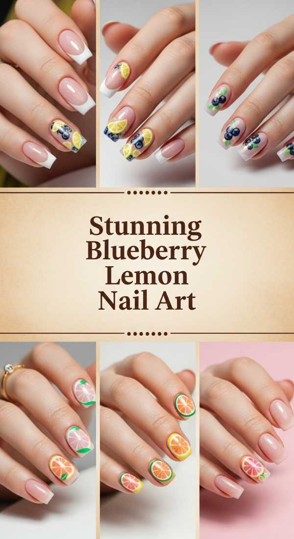 Stunning Blueberry Lemon Nail Art 69f32b84e0a1b