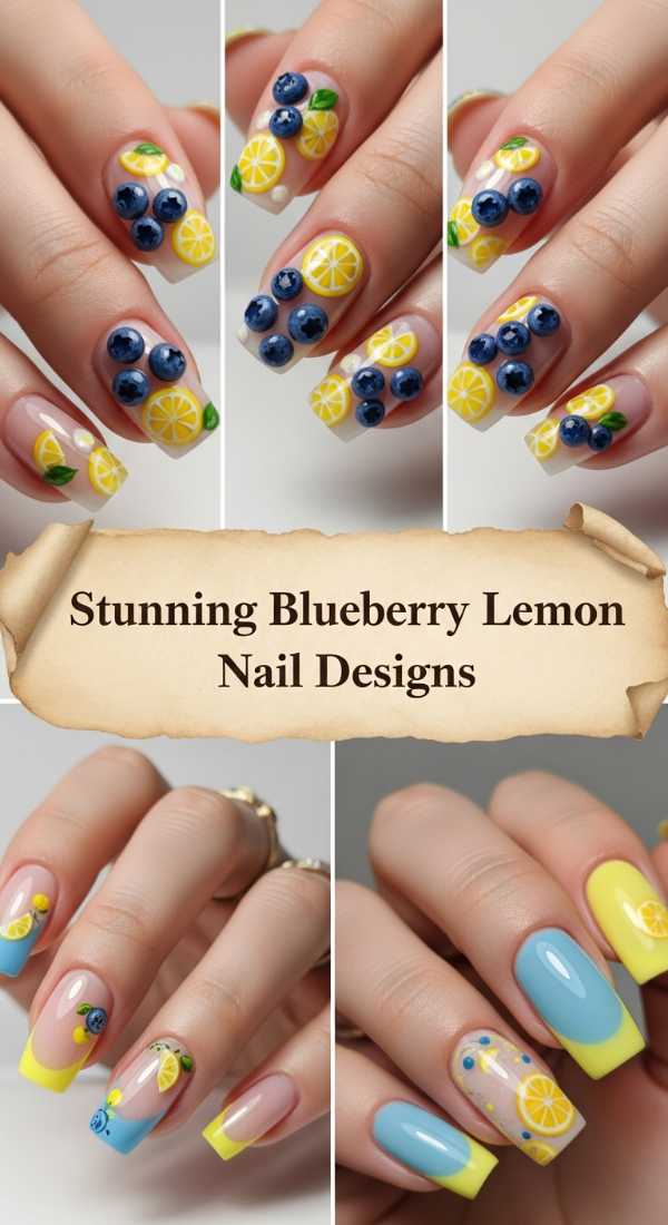 Stunning Blueberry Lemon Nail Designs 69ef3c64216f1
