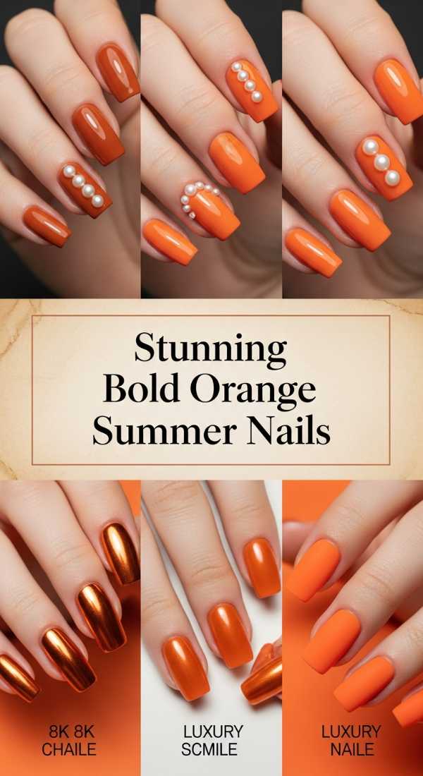 Stunning Bold Orange Summer Nails 69ee592988c88