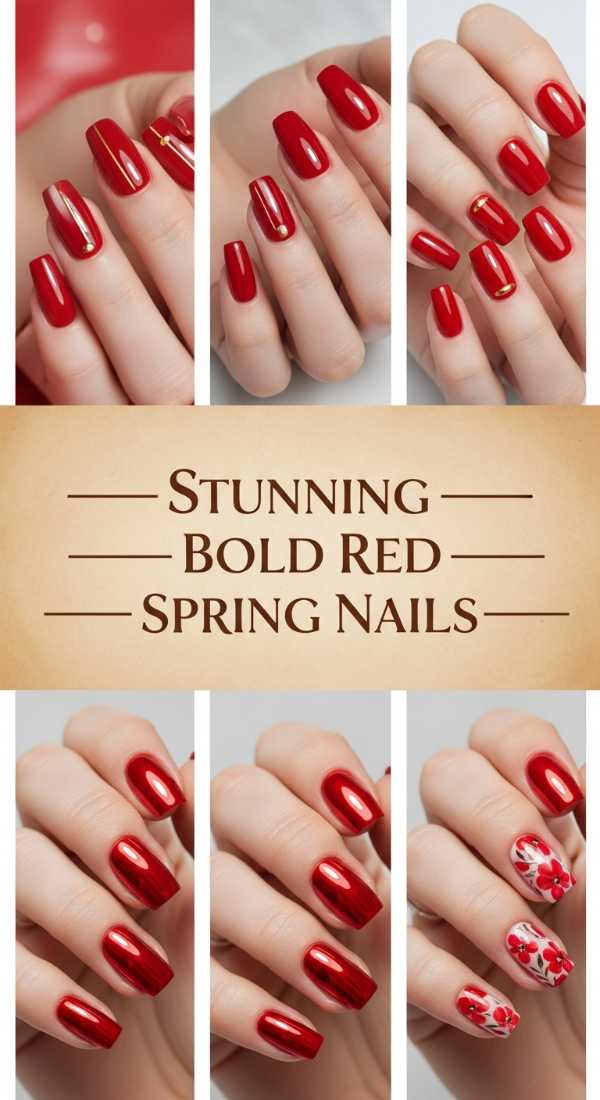 Stunning Bold Red Spring Nails 69f24a76a05b8