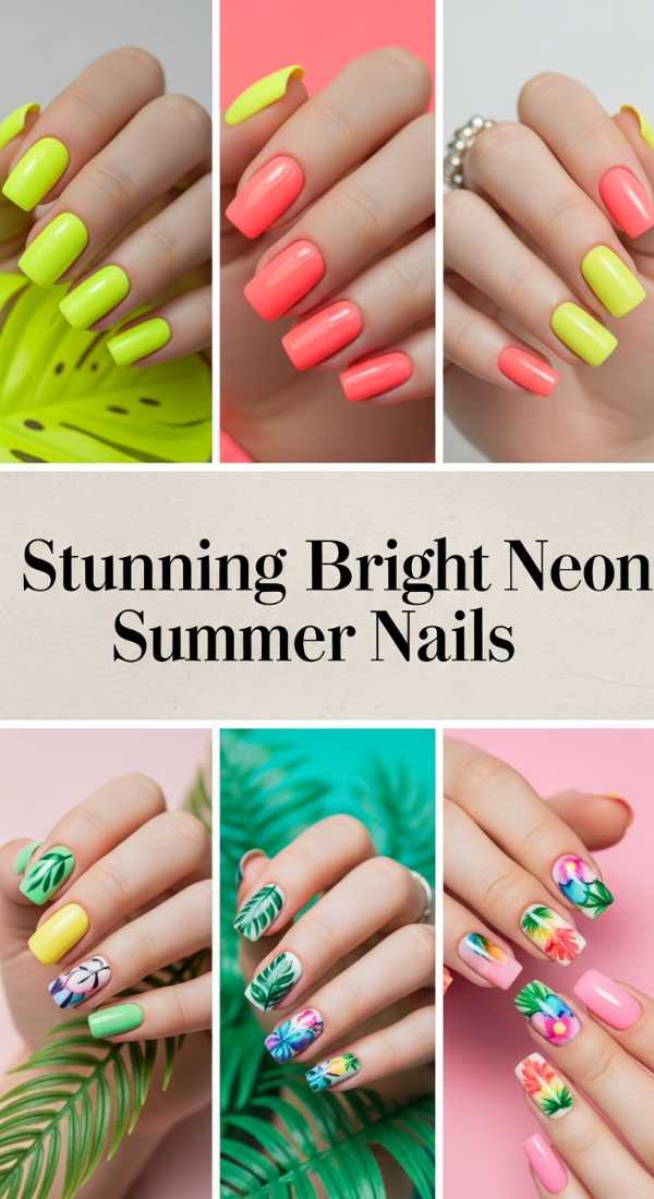 Stunning Bright Neon Summer Nails 69f0ca586e95a