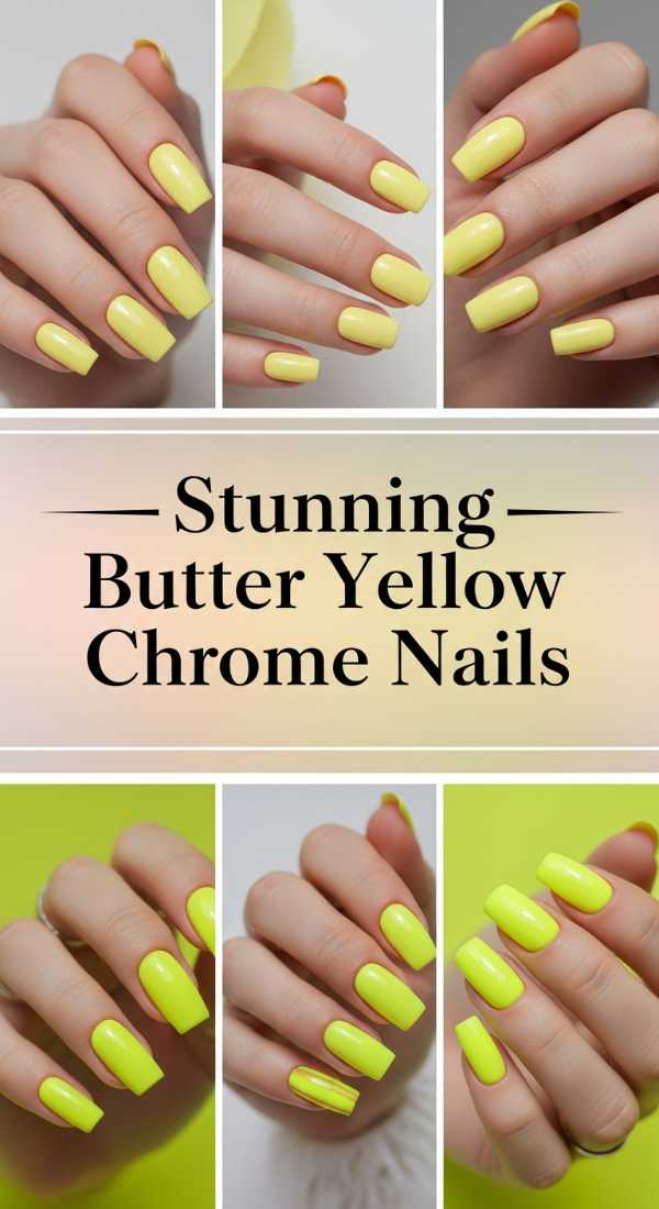 Stunning Butter Yellow Chrome Nails 69f0cc2b9f250