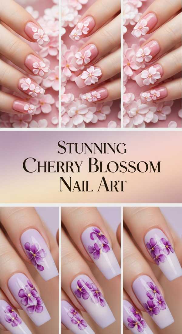 Stunning Cherry Blossom Nail Art 69ee418d7b158