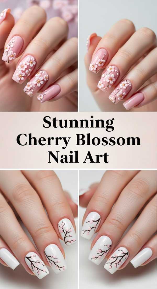 Stunning Cherry Blossom Nail Art 69ef3c5d41961